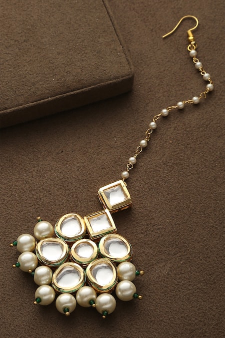 Paisley Pop Floral Kundan Maangtikka 