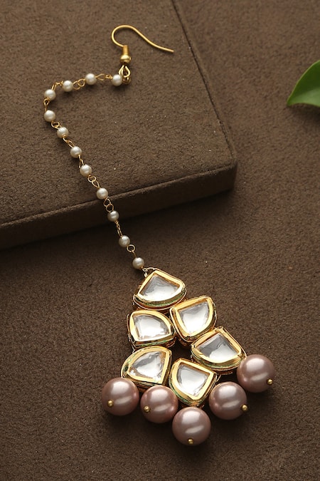 Paisley Pop Floral Kundan Maangtikka 