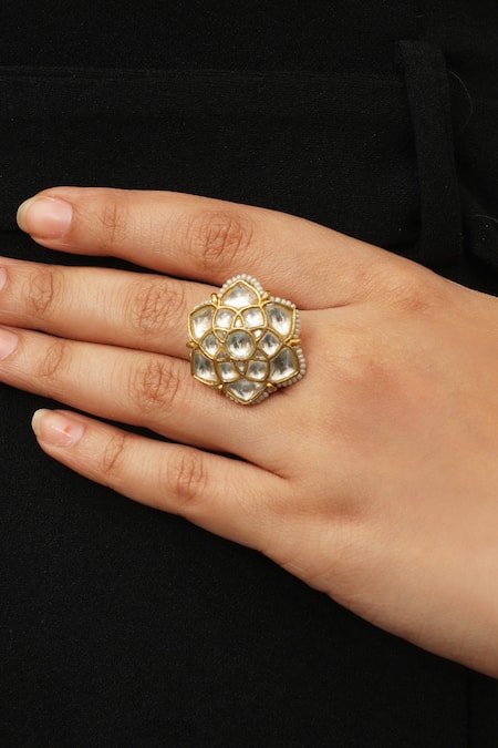Riana Jewellery Floral Stone Ring 