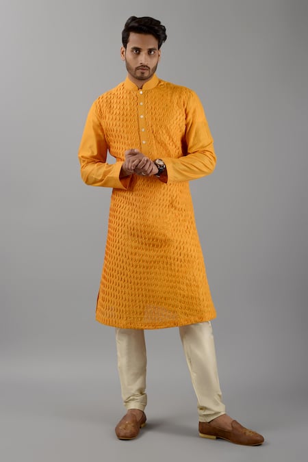 Siddhesh Chauhan Moon Pintucked Kurta & Pant Set 