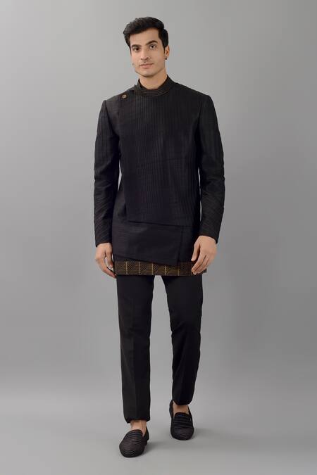 Off-white minimal jodhpuri jacket | Wedding kurta for men, Raw silk, Style