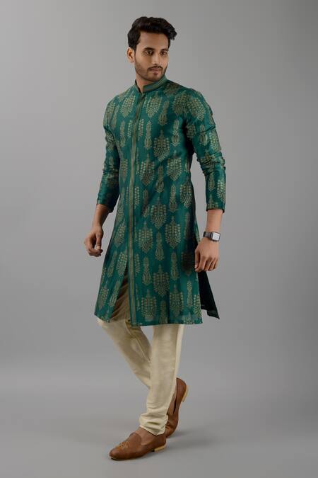 Buy Siddhesh Chauhan Green Muslin, Cotton Embroidery Thread Work Kurta And Pant Set Online at Aza Fashions Buy_Siddhesh Chauhan_Green Muslin, Cotton Embroidery Thread Work Kurta And Pant Set_Online_at_Aza_Fashions
