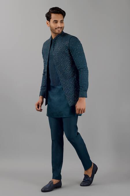 Siddhesh Chauhan Green Terrycloth Embroidery Cut Dana Bundi Online at Aza Fashions Siddhesh Chauhan_Green Terrycloth Embroidery Cut Dana Bundi_Online_at_Aza_Fashions