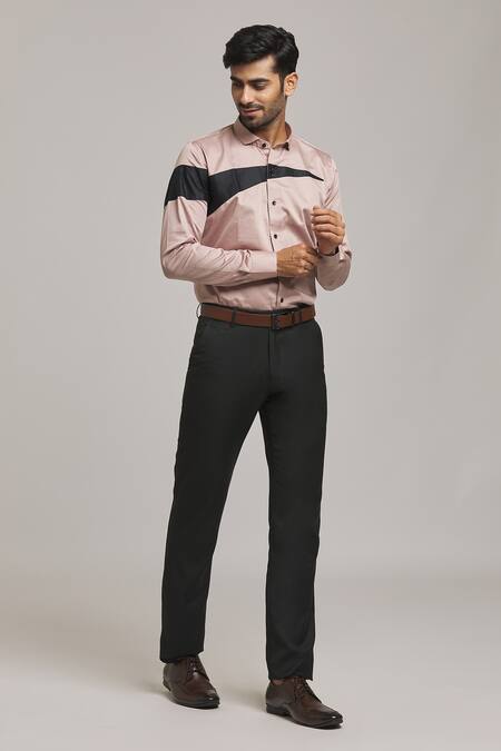Buy_Arihant Rai Sinha_Peach Cotton Full Sleeve Shirt_Online_at_Aza_Fashions