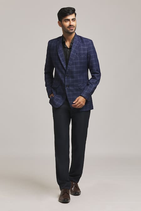 Aryavir Malhotra Checkered Tweed Blazer 