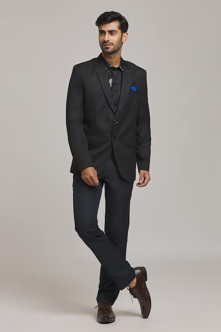 Aryavir Malhotra Solid Lapel Collar Blazer 