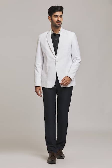 Aryavir Malhotra Solid Linen Blazer 