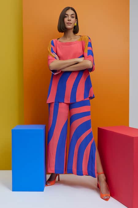 Nautanky Out N Abt Abstract Top & Pant Set 