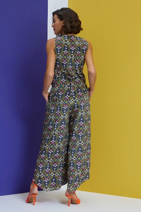 Nautanky Over It Printed Waistcoat & Pant Set 