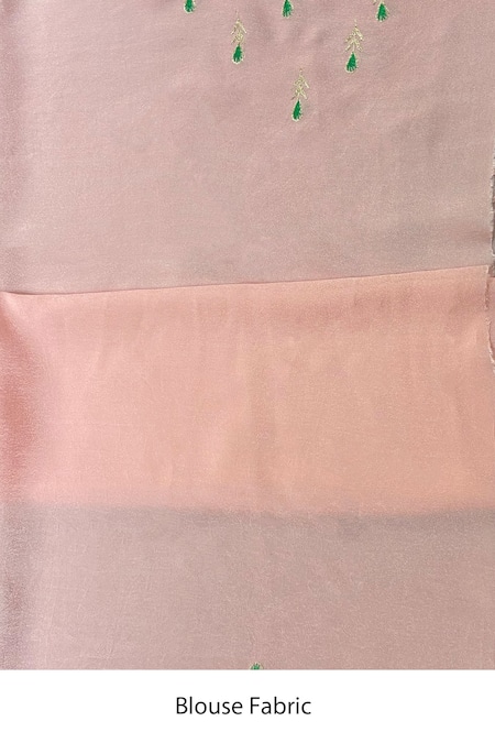 Priyal Bhardwaj_Pink Chiffon Embroidery Floral Saree Set _Online_at_Aza_Fashions