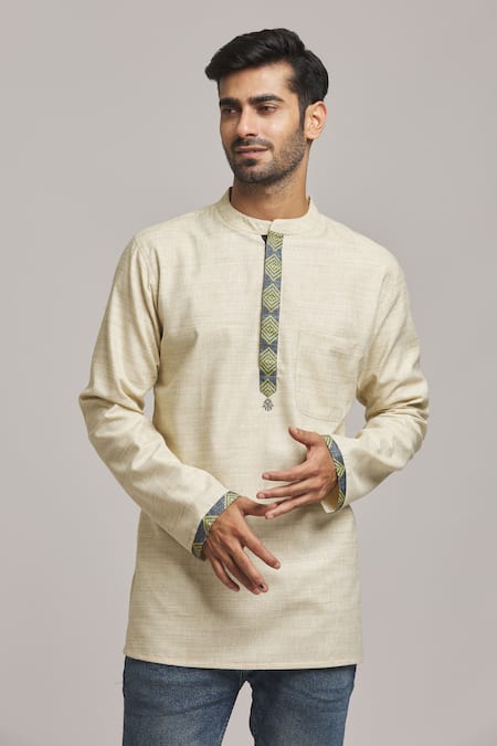 Arihant Rai Sinha Embroidered Placket Short Kurta 