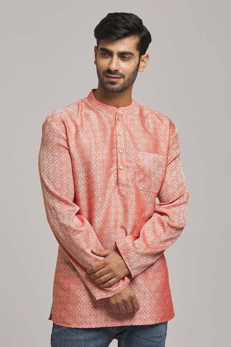 Arihant Rai Sinha Brocade Pattern Short Kurta 