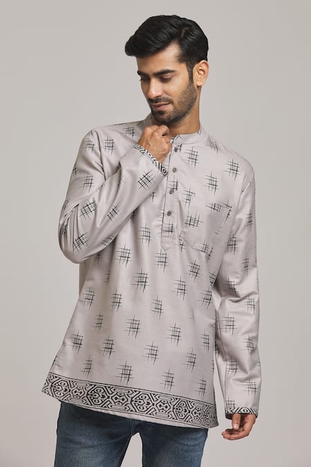 Arihant Rai Sinha Geometric Print Short Kurta 