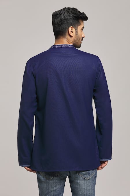 Arihant Rai Sinha Embroidered Neckline Short Kurta 