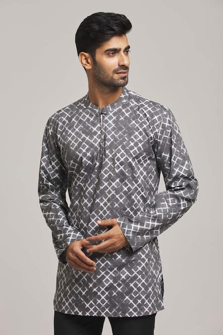 Arihant Rai Sinha Trellis Print Short Kurta 