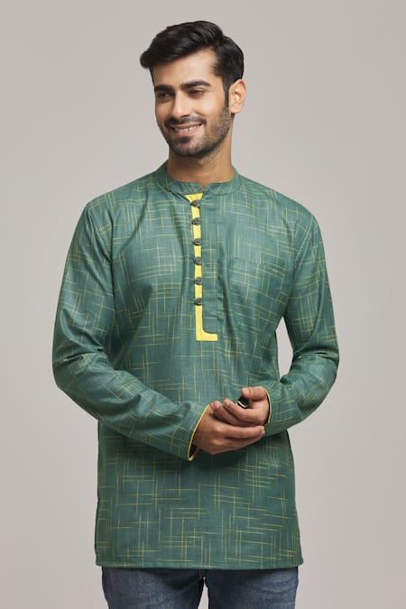 Arihant Rai Sinha Checkered Pattern Short Kurta 