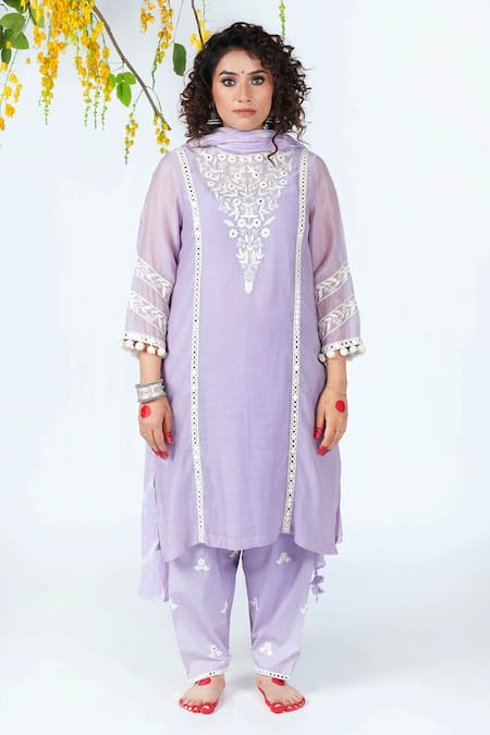 Jyoti Bansal Mulmul Chanderi Kurta Salwar Set 