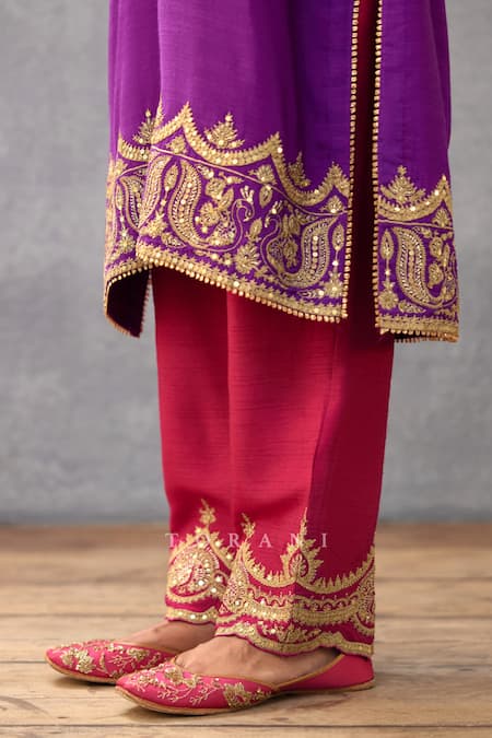 Buy Torani Purple Silk, Cotton Sequins, Lace, Embroidery Gul Rez Qashi Kurta And Pant Set Online at Aza Fashions Buy_Torani_Purple Silk, Cotton Sequins, Lace, Embroidery Gul Rez Qashi Kurta And Pant Set _Online_at_Aza_Fashions