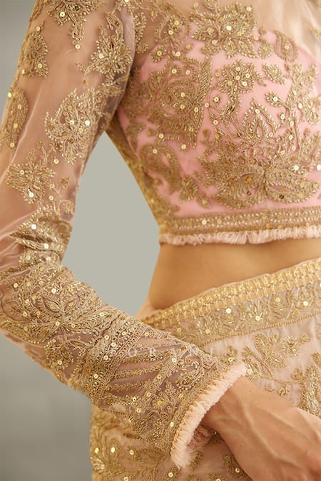 Buy Torani Pink Cotton, Silk Sequins Round Neck Gul Mohar Ojaswi Thread Embroidrered Blouse Online at Aza Fashions Buy_Torani_Pink Cotton, Silk Sequins Round Neck Gul Mohar Ojaswi Thread Embroidrered Blouse _Online_at_Aza_Fashions