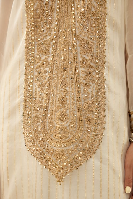 Shop Torani Ivory Silk Organza, Handloom , Gul Bano Revathi Kurta And Pant Set Online at Aza Fashions Shop_Torani_Ivory Silk Organza, Handloom , Gul Bano Revathi Kurta And Pant Set _Online_at_Aza_Fashions