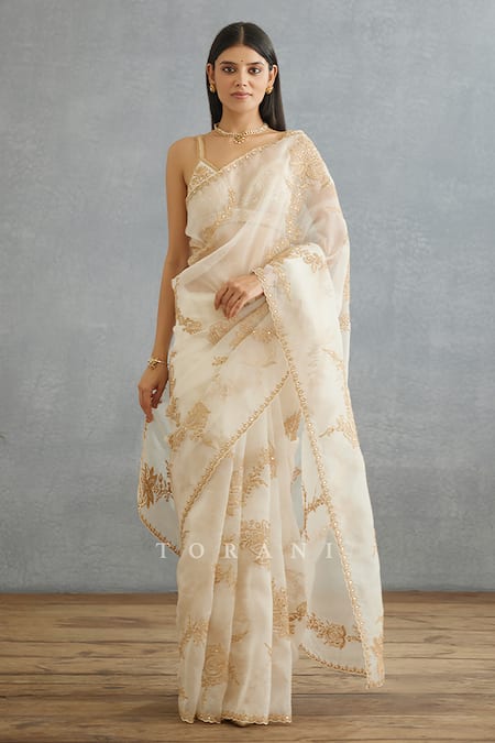 Exquisite Off White Organza Saree. | Jolly Silks - The Destination Of Silks  | Online shopping site - Jolly Silks