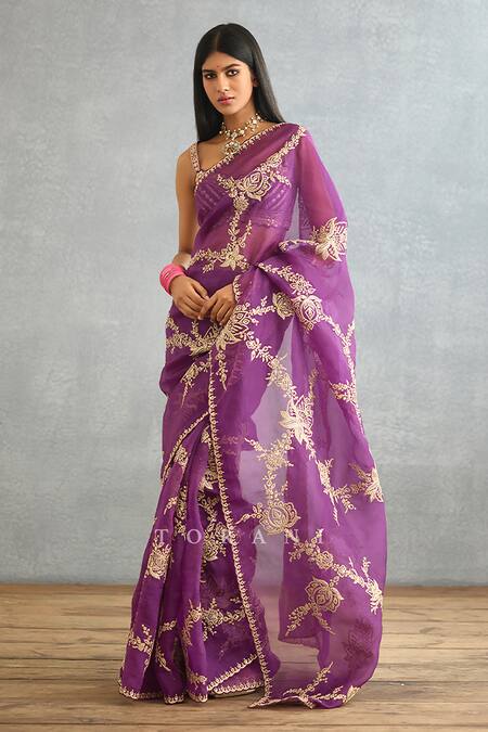 Buy sukanya� Fabrics Women's women's Banarasi Lichi Silk Saree With  Unstitched Blouse Piece(purple colour) at Amazon.in