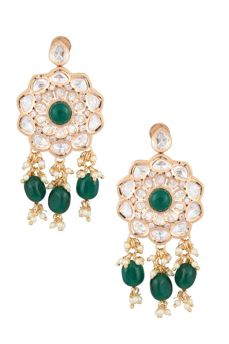 Shop Saga Jewels Multi Color Diamonds, Stones Floral Kundan Choker Set at Aza Fashions Shop_Saga Jewels_Multi Color Diamonds, Stones Floral Kundan Choker Set _at_Aza_Fashions