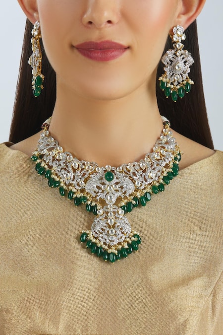 Moh-Maya by Disha Khatri Crystal Choker Set 