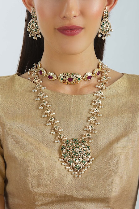 Moh-Maya by Disha Khatri Stone Necklace Set 