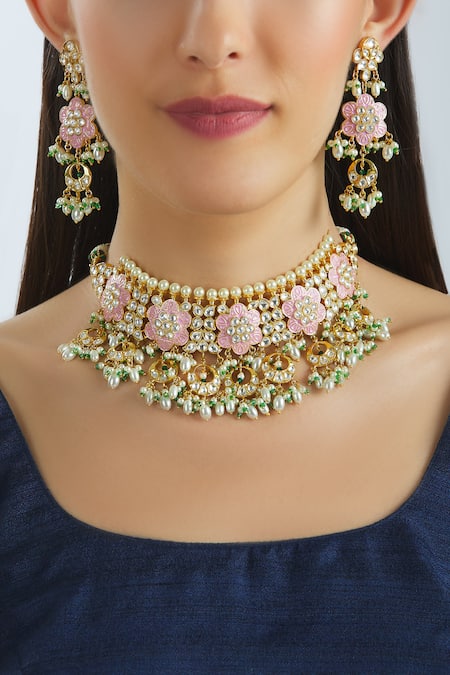 Moh-Maya by Disha Khatri Floral Choker Set 