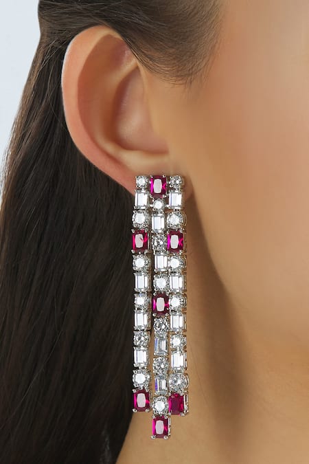 Moh-Maya by Disha Khatri Crystal Long Earrings 