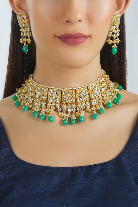 Moh-Maya by Disha Khatri Kundan Choker Necklace Set 