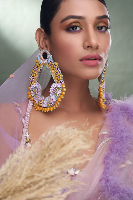 Torque By Merge Sequin Flower Embellished Boho Earrings 