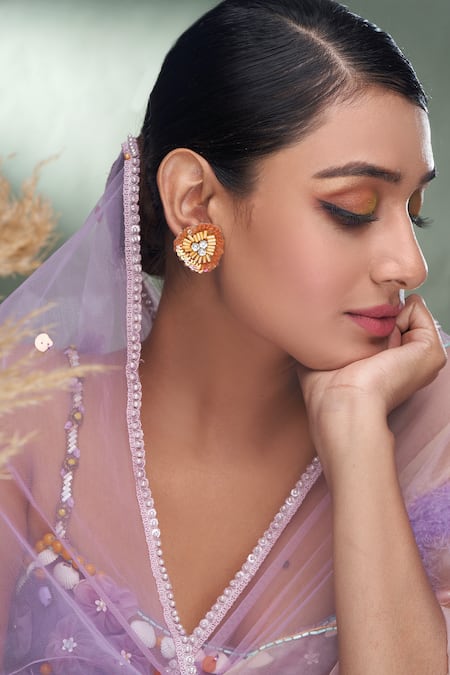 Torque By Merge Sequin & Stone Embellished Earrings 