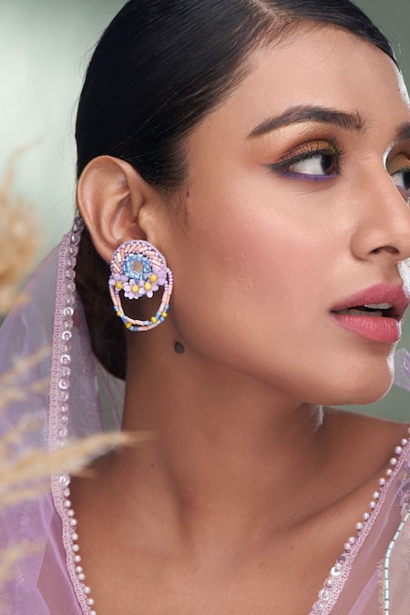 Torque By Merge Beaded Embellished Earrings 