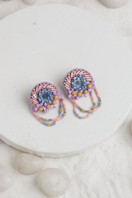 Torque By Merge Beaded Embellished Earrings 