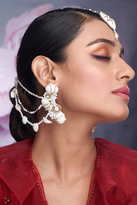 Buy Double Piercing Earrings Chain Hoop Earrings Three Dot Earrings Chain  Gold Earrings Dangle Drop Earrings Nickle Free Chain Online in India - Etsy
