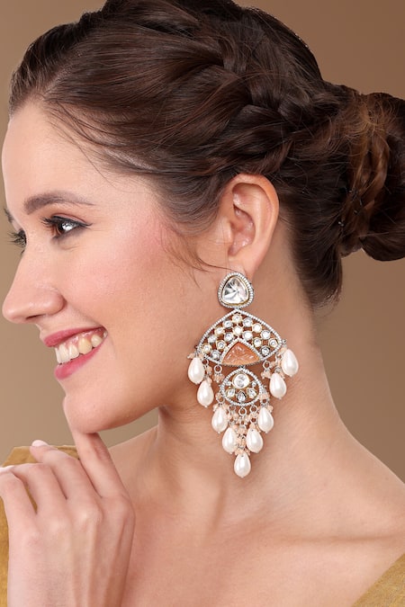 Tizora Studded Chandeliers Earrings 