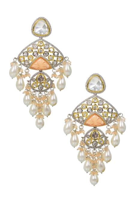 Tizora Studded Chandeliers Earrings 