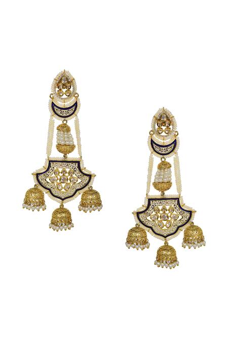 Tizora Meenakari Pearl Studded Earrings 