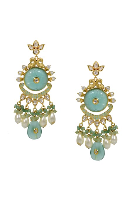 Tizora Peacock Carved Earrings 