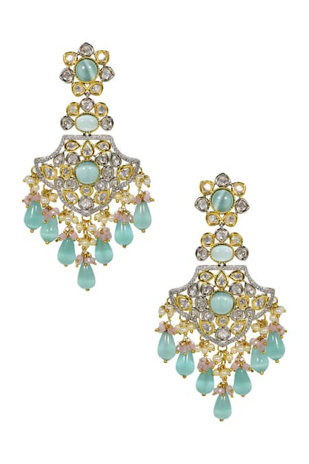 Tizora Kundan & Faux Diamond Earrings 