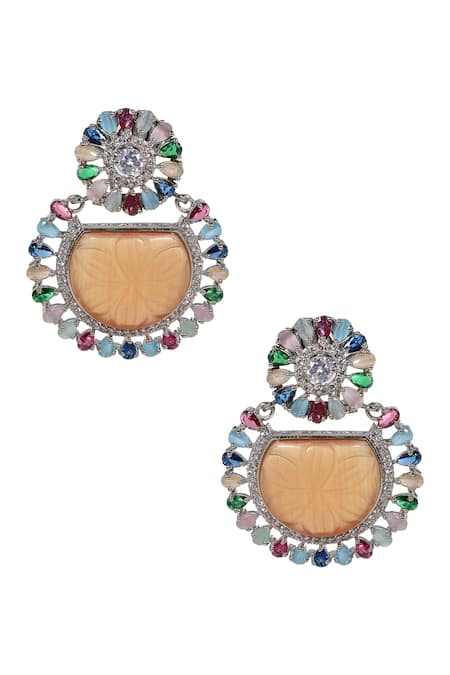 Tizora Floral Faux Diamond Earrings 