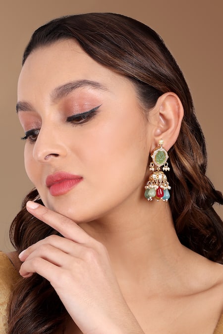 Tizora Contrast Stone Dangler Jhumkas 