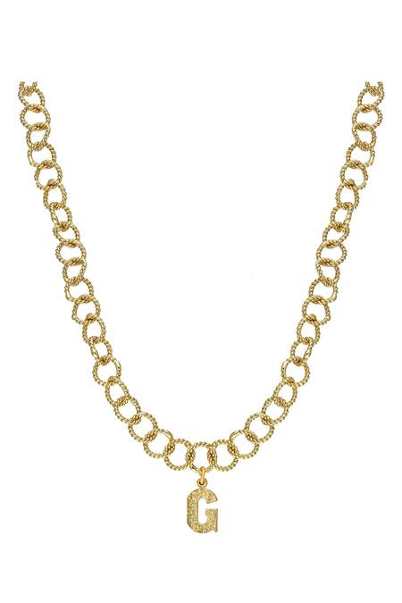 9ct Gold G Initial Necklace 17 inch for Women | NEWBURY'S