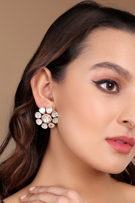 Tizora Floral Studded Earrings 