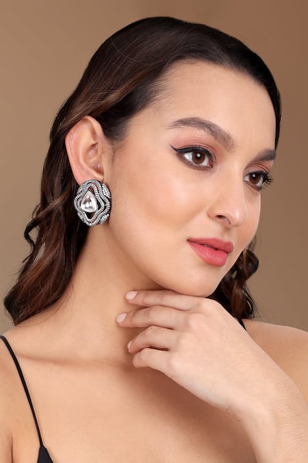 Tizora Swirl Circle Shaped Earrings 