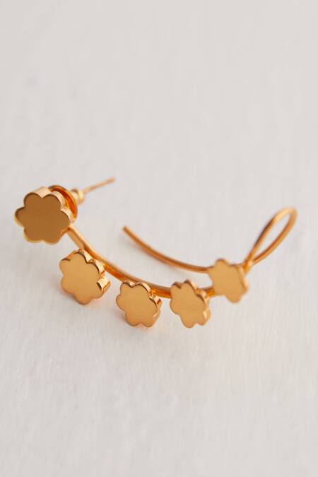 Shop Outhouse Gold Plated Poppi Clump Earcuff at Aza Fashions Shop_Outhouse_Gold Plated Poppi Clump Earcuff_at_Aza_Fashions