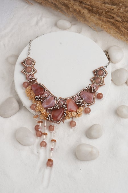 Shop Torque By Merge Multi Color Geometric Design Choker at Aza Fashions Shop_Torque By Merge_Multi Color Geometric Design Choker _at_Aza_Fashions