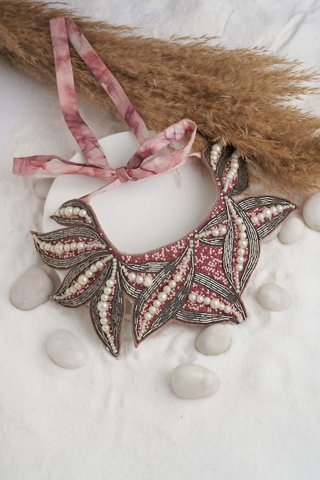 Shop Torque By Merge Multi Color Leaf Design Choker at Aza Fashions Shop_Torque By Merge_Multi Color Leaf Design Choker _at_Aza_Fashions